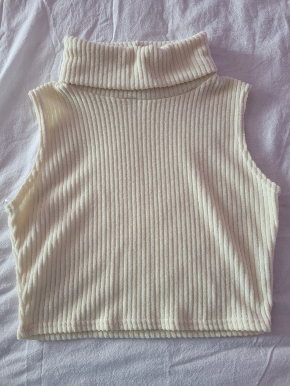 Cream Sweater Cropped Turtleneck